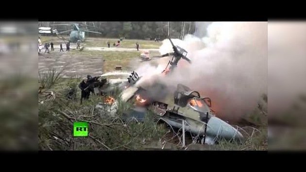 PRIMERAS IMÁGENES: Un helicóptero militar Ka-52 se estrella en Moscú