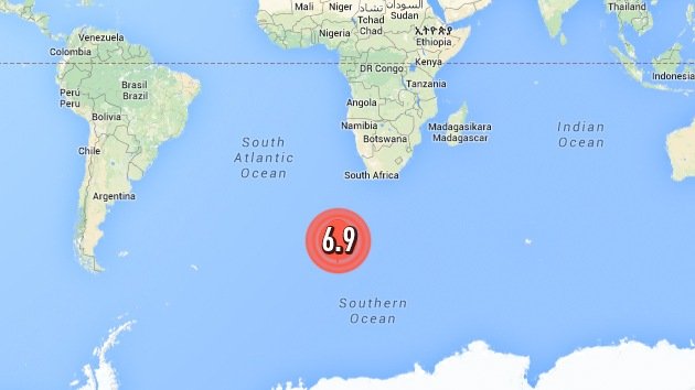 Se registra un terremoto de magnitud 6,9 en el sur del océano Atlántico