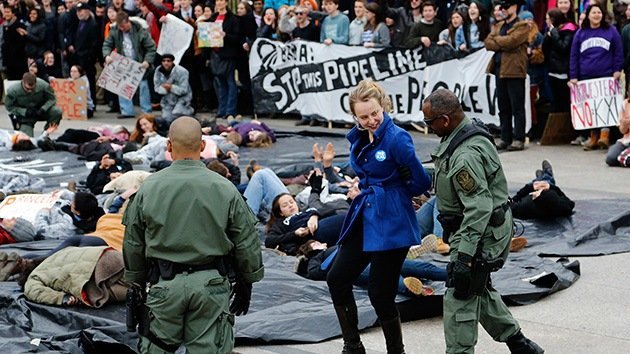 Fotos: Cientos de detenidos tras una protesta contra el oleoducto Keystone XL en EE.UU.
