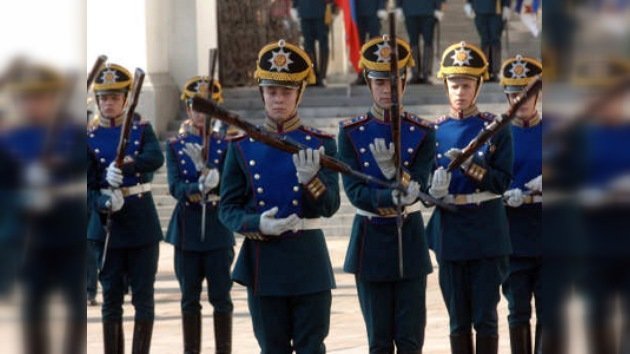 El primer desfile de este año de los guardias del Kremlin