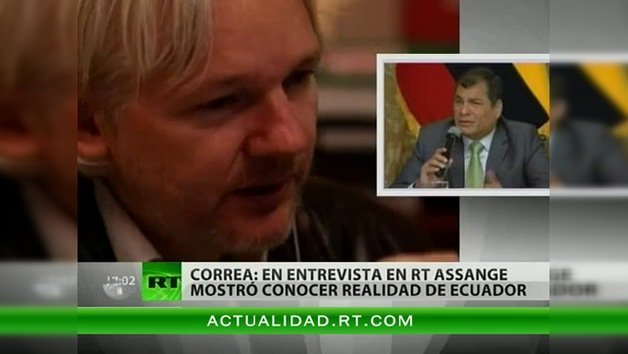 Rafael Correa: En programa de RT Assange mostró conocer realidad de Ecuador