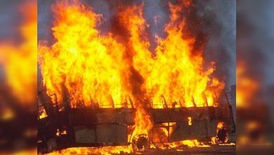 Infierno en accidente indio