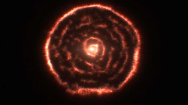 Descubren una estrella abrigada por una 'espiral de fuego'