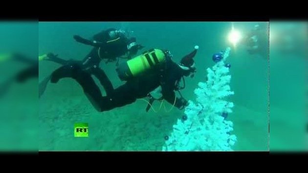 Árbol navideño submarino para salvar a la naturaleza