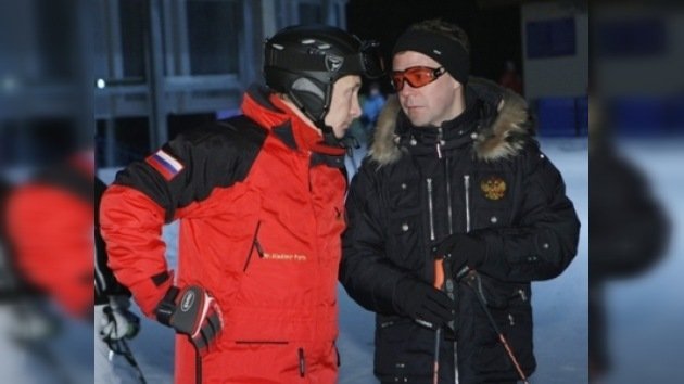 Putin y Medvédev esquiaron juntos cerca de Sochi