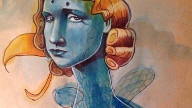 Arte a cuatro manos: una niña de 4 años crea obras completando los dibujos de su madre