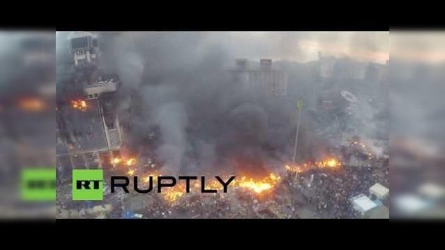 A vista de drone: Los violentos disturbios en Kiev desde lo alto