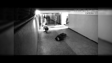 Una joven tumba a patadas a un ladrón