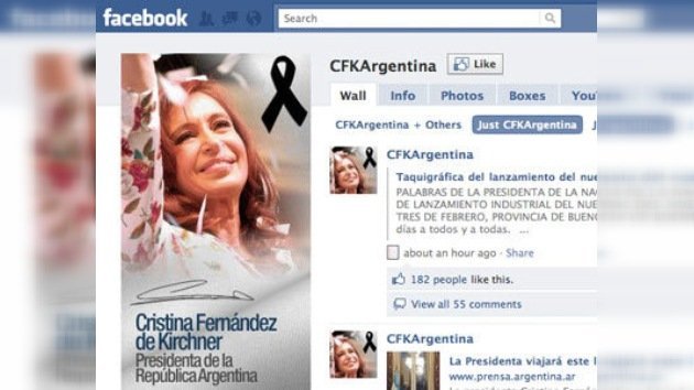 La presidenta de Argentina, nueva en Facebook