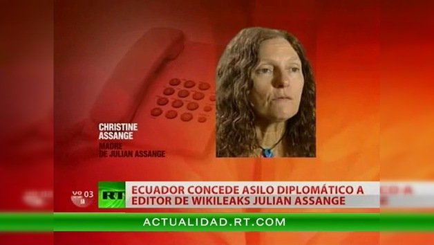 La madre de Assange a RT: La decisión de Ecuador es una fuente de luz que iluminará al mundo