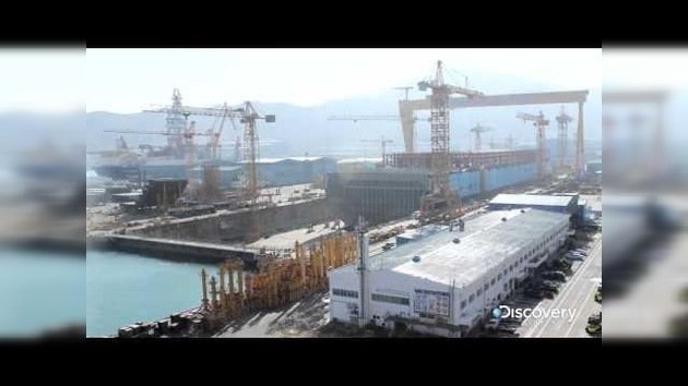 La construcción del barco más grande del mundo en 76 segundos