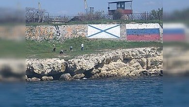 Banderas rusas en Sevastópol