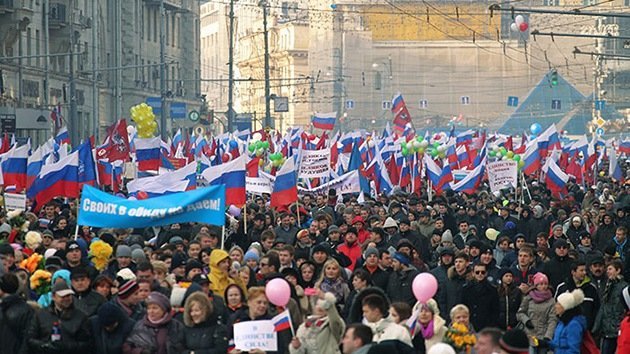 Rusia festeja el Día de la Unidad Popular con varias marchas