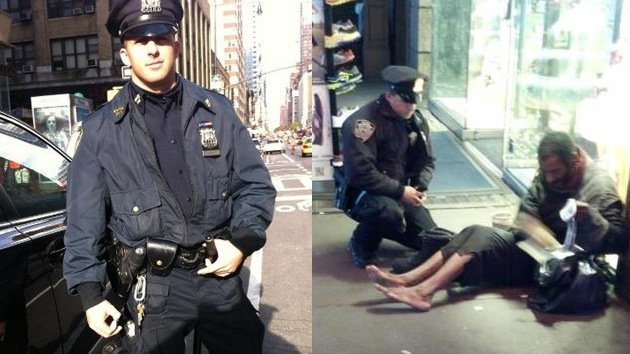 Un gesto de bondad de un policía neoyorquino emociona a los internautas