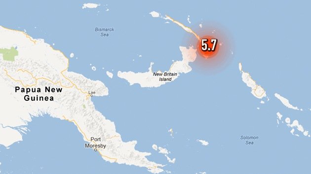 Se registra un sismo de magnitud 5,7 en Papúa-Nueva Guinea