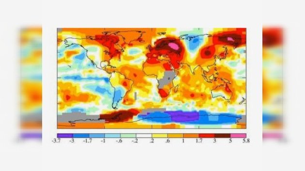 NASA publicó mapa de anomalías de temperatura de julio del 2010