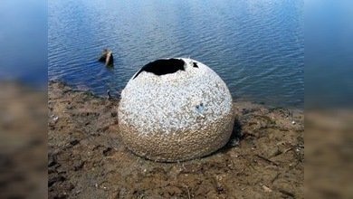 La evaporación parcial de un lago en Texas 'descubre' una pieza del transbordador Columbia