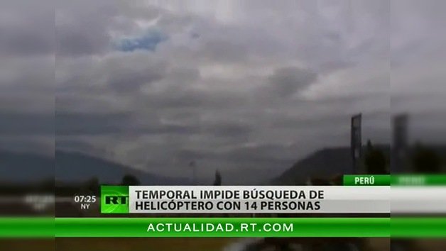 Perú: temporal impide búsqueda de helicóptero con 14 personas