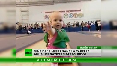 En Siberia se celebró una maratón de gateo para niños menores de 2 años