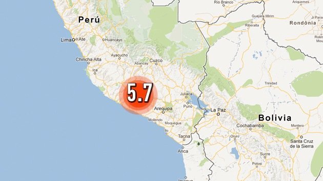 Un terremoto de magnitud 5,7 sacude el sur de Perú
