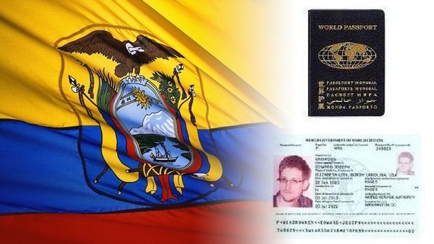 Ecuador dice que no reconoce el pasaporte mundial de Edward Snowden