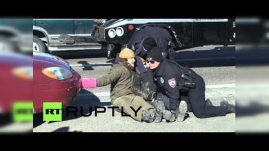 Una 'rata mutante gigante', arrestada en una manifestación anti-Monsanto