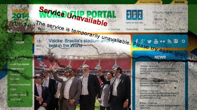 ‘Hackean’ la web oficial de Brasil sobre los preparativos para el Mundial de fútbol 2014