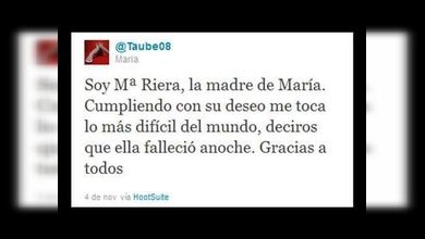 Cumple la última voluntad de su hija informando de su muerte en Twitter