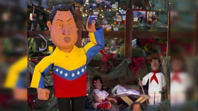Hugo Chávez, en el papel de Jescucristo en el belén de Caracas