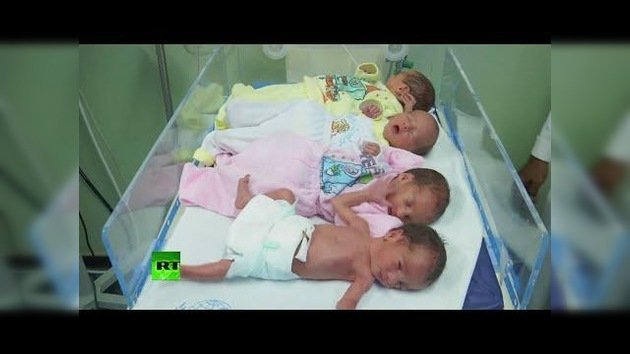 Video: Nacen cuatrillizos en medio de la operación israelí contra Gaza
