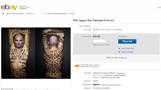 Un hombre 'se deja la piel' en eBay