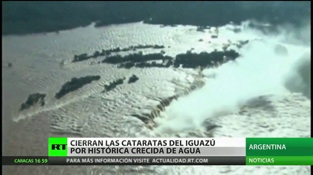 Cierran las Cataratas del Iguazú en Argentina debido a  la crecida del agua