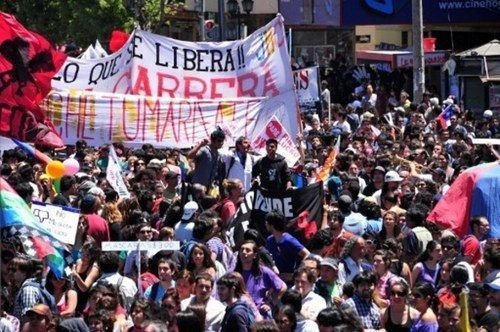 La protesta estudiantil de Chile se planta en el Congreso