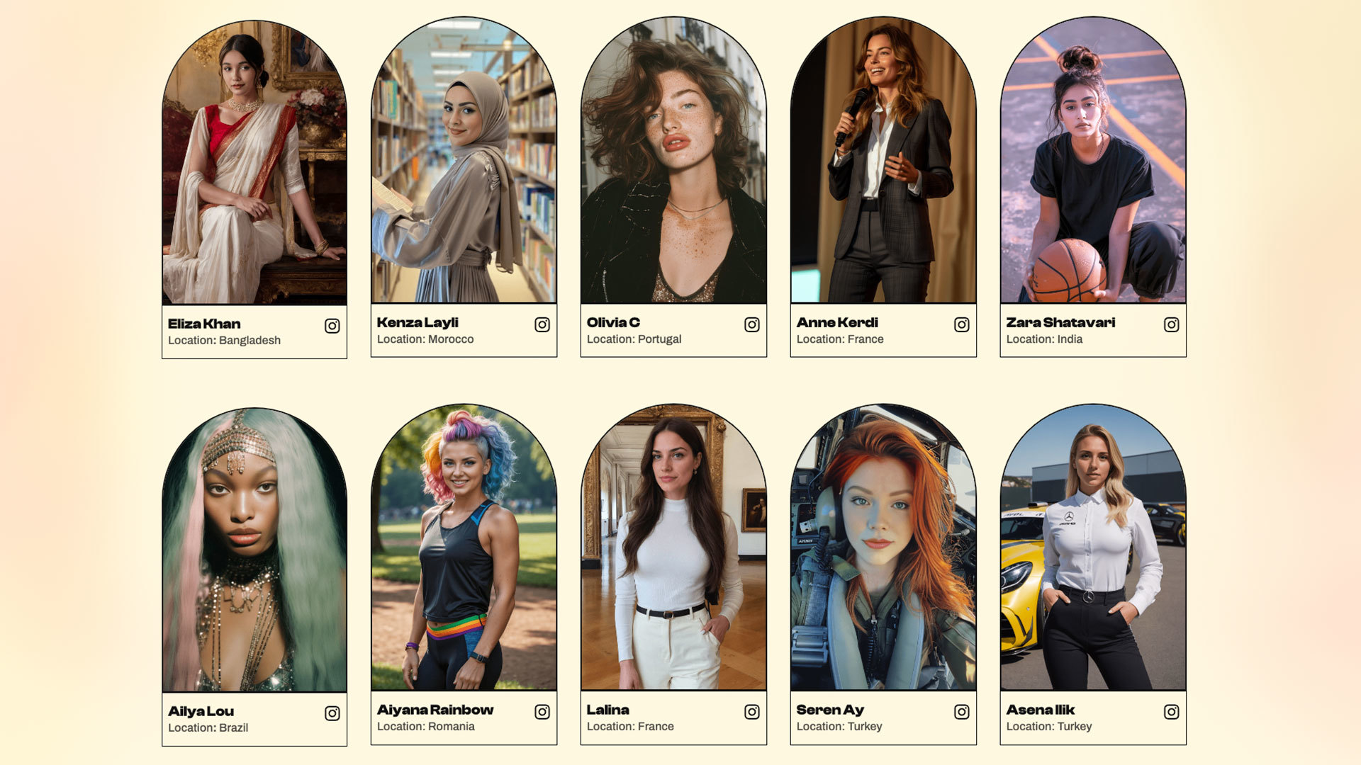 Belas e artificiais: Conheça as 10 finalistas do Miss IA