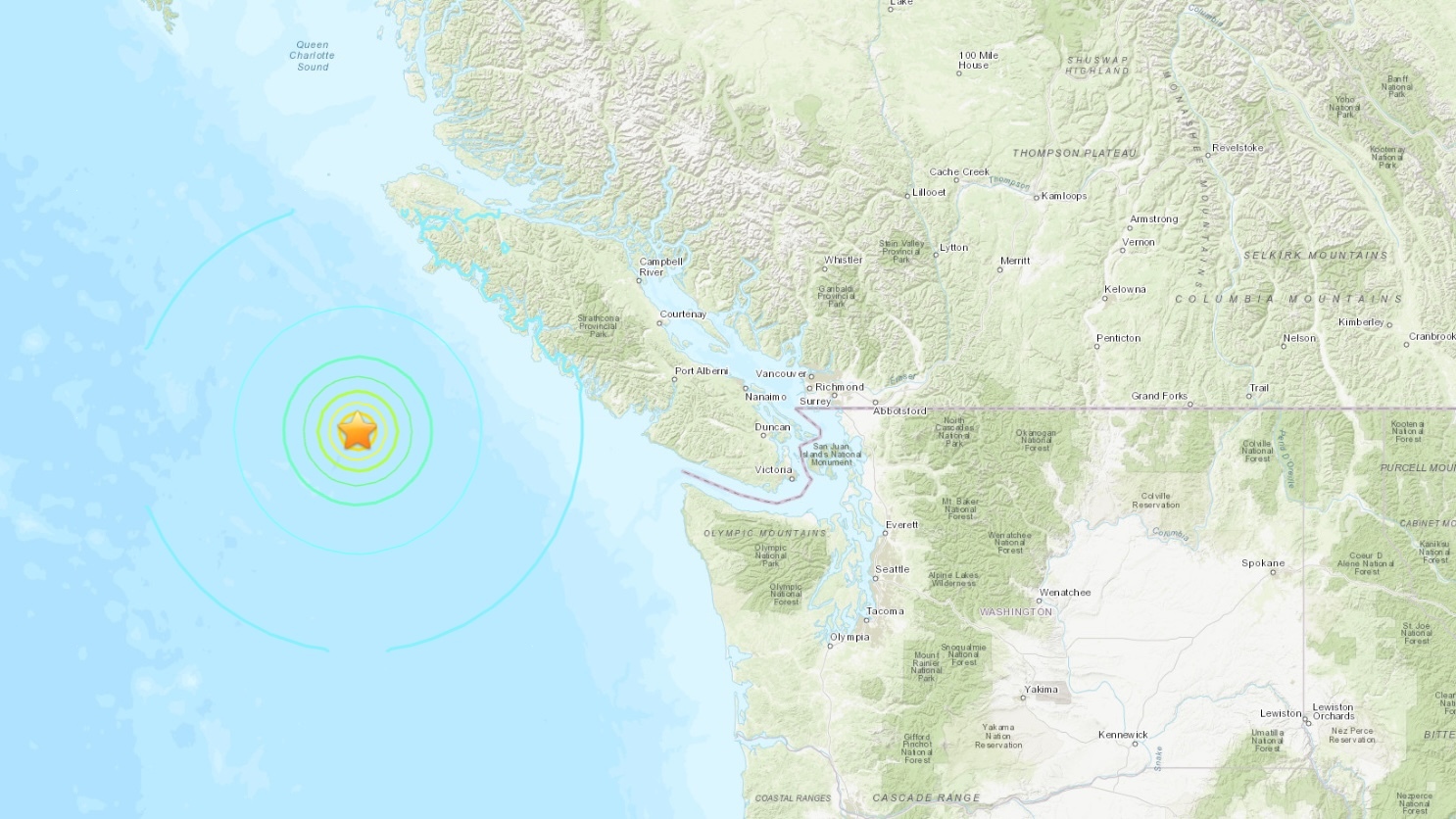 Terremoto de magnitude 6,4 é registrado na costa do Canadá
