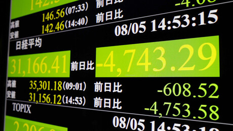 O índice de ações Nikkei 225 do Japão sofre sua pior queda desde 1987