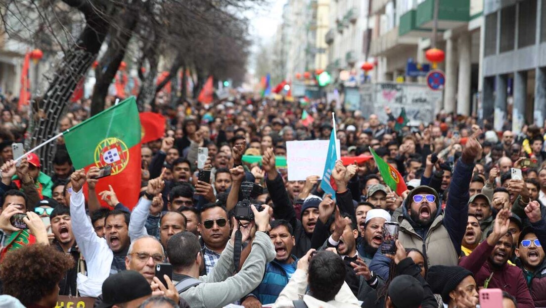 Partido Comunista Português organiza manifestação contra repressão aos imigrantes