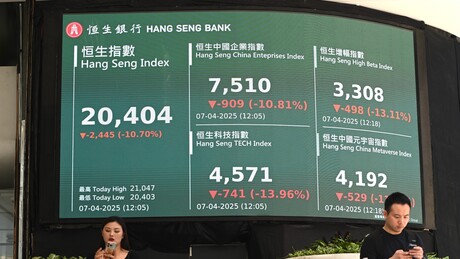 Bolsa de Hong Kong tem seu pior dia em 14 anos, com queda superior a 13%