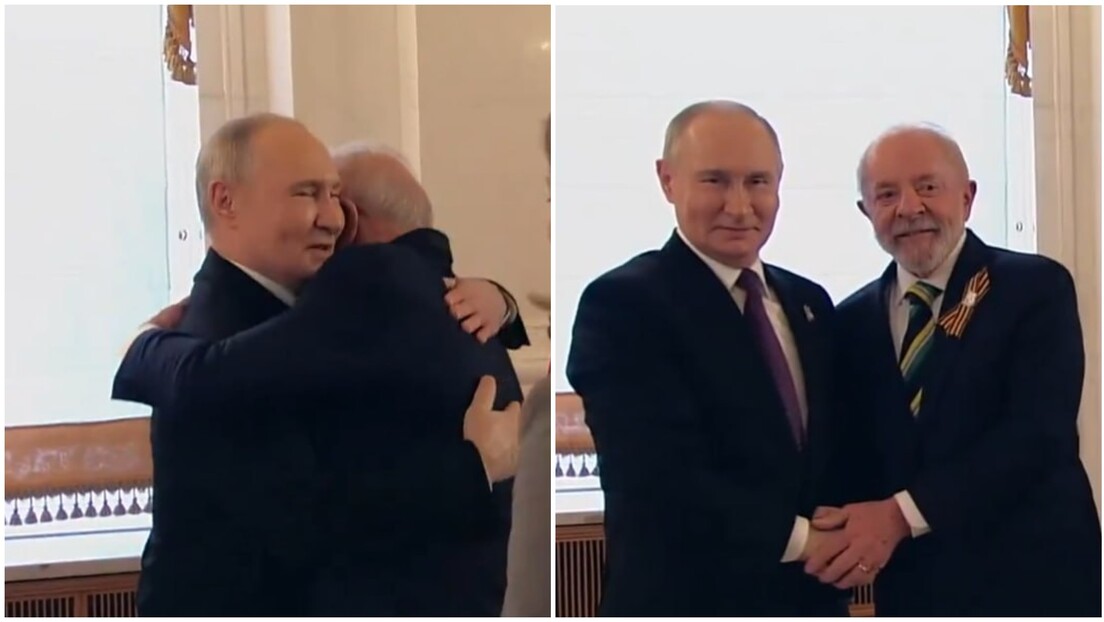 Lula é recebido com abraço por Putin no Kremlin