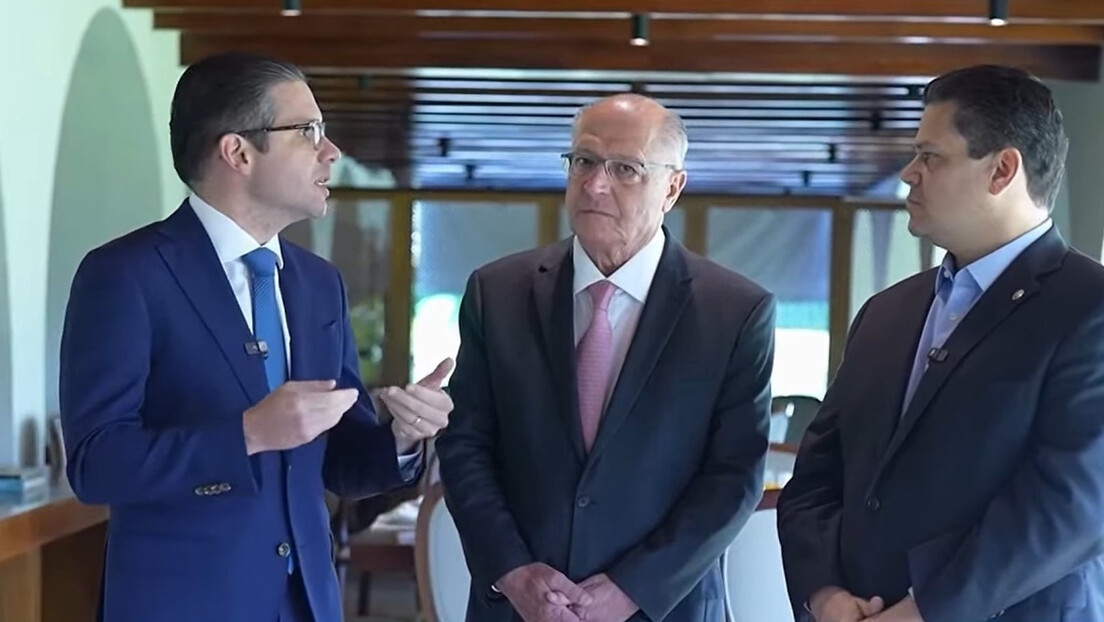 Alckmin e presidentes da Câmara e do Senado gravam vídeo sobre tarifas impostas por Trump
