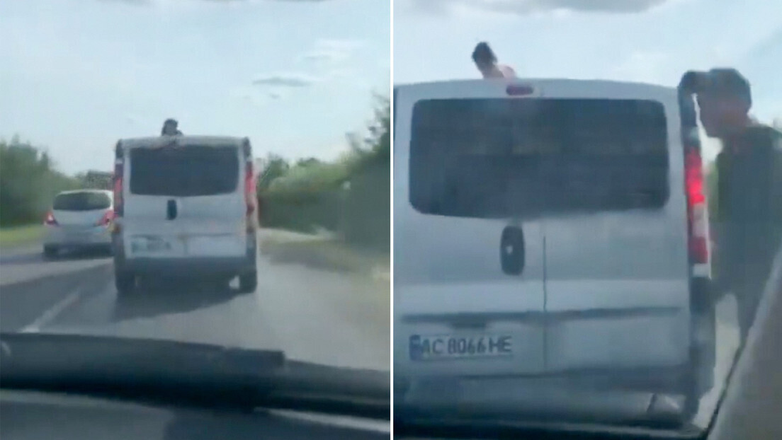 VÍDEO: Mulher ucraniana tenta desesperadamente impedir mobilização forçada do marido