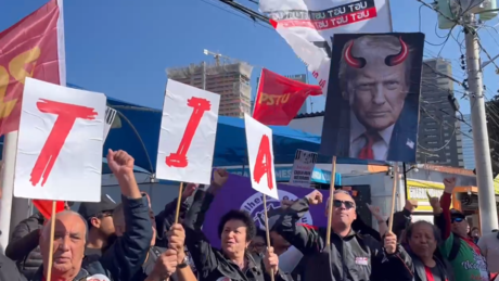 Movimentos populares protestam contra tarifaço de Trump imposto ao Brasil