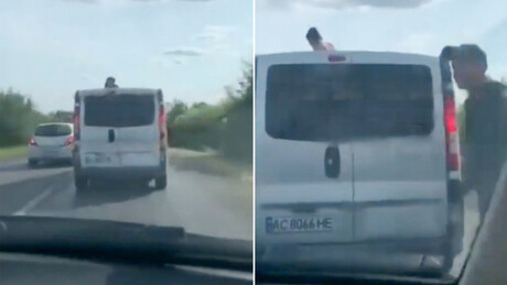 VÍDEO: Mulher ucraniana tenta desesperadamente impedir mobilização forçada do marido