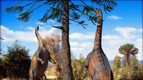 Dinossauros de pescoço longo podiam se erguer sobre duas patas, descobre estudo brasileiro
