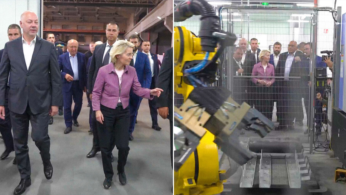 VÍDEO: Búlgaros gritam 'nazista' para Von der Leyen chegando a fábrica de munições