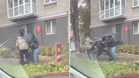 VÍDEO: Idoso é derrubado no chão e arrastado durante ação de recrutamento forçado na Ucrânia