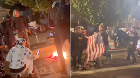 VÍDEO: manifestantes queimam bandeira dos EUA perto do Serviço de Imigração e Controle Aduaneiro em Portland