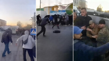 VÍDEO: multidão ataca e vira veículo de recrutadores em resposta à mobilização forçada na Ucrânia