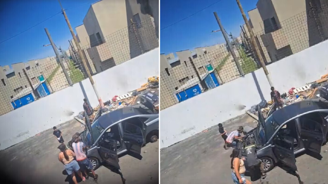 VÍDEO: Criminosos desmontam carro roubado no meio da rua na Argentina