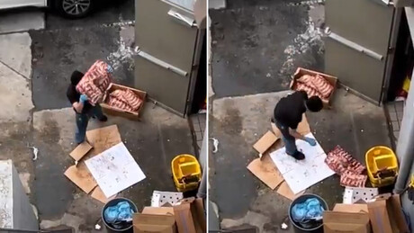VÍDEO: Empregado de restaurante nos EUA joga carne congelada no chão, antes de levar à cozinha